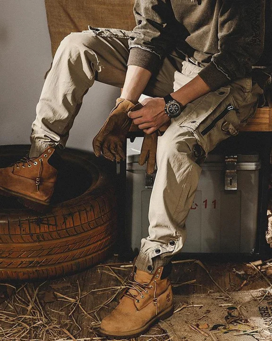 Többzsebű férfi cargo nadrág