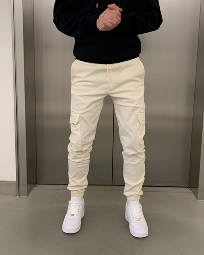 Férfi rugalmas pamut jogger nadrág