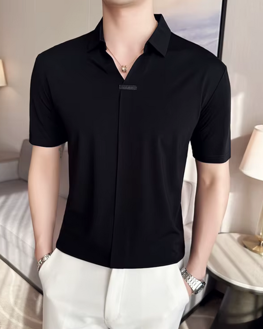 Férfi póló, nagy rugalmasságú, könnyű, puha és gyűrődésálló, egyszínű