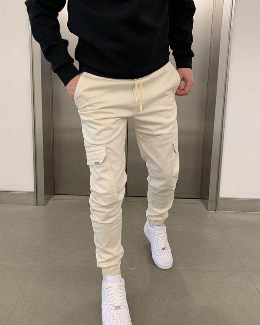 Férfi rugalmas pamut jogger nadrág