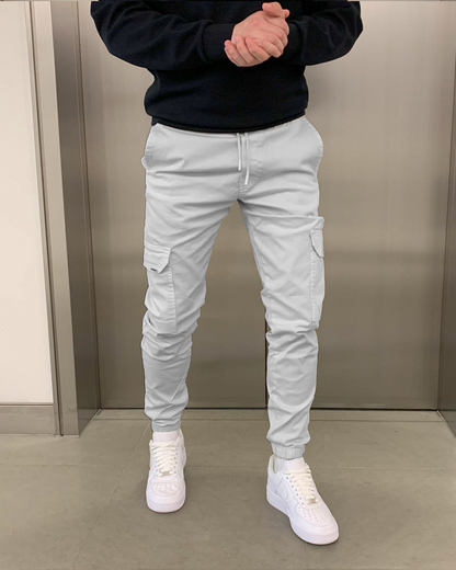 Férfi rugalmas pamut jogger nadrág