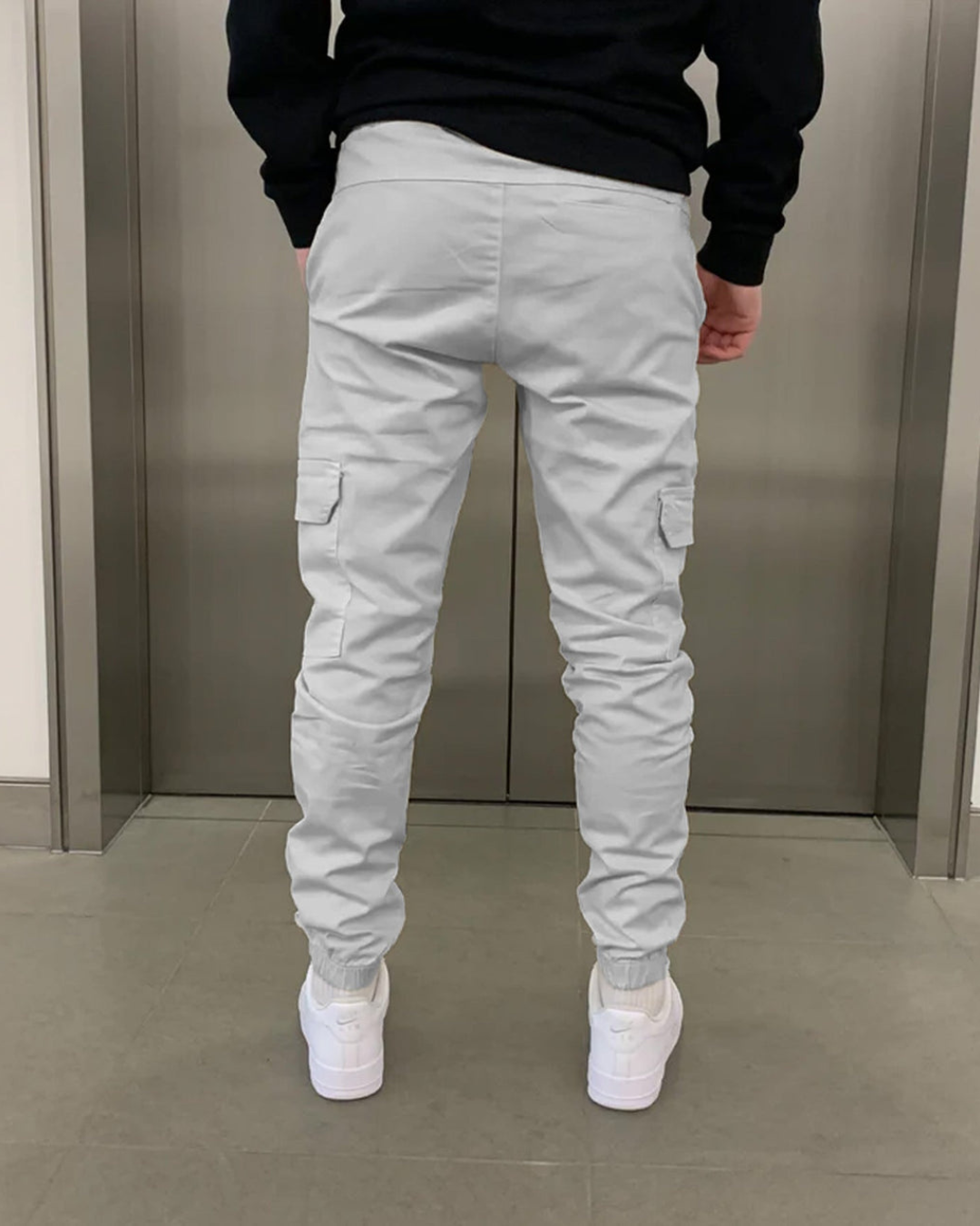 Férfi rugalmas pamut jogger nadrág